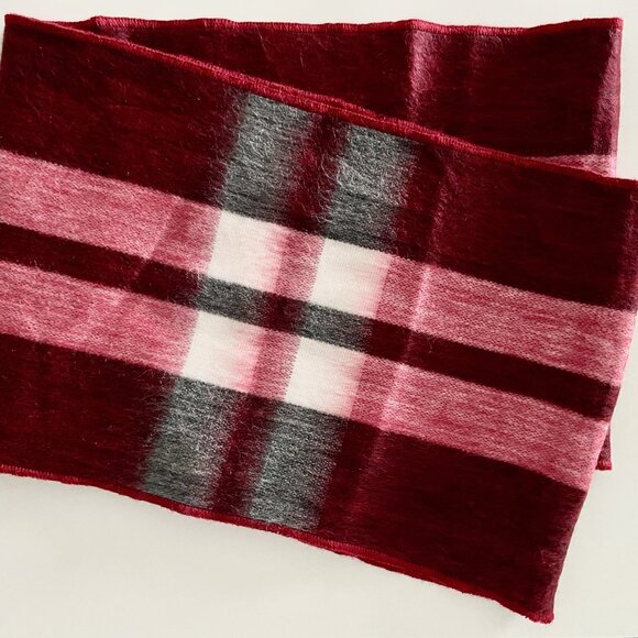 Red Checkered Alpaca-Blend Infinity Scarf - Picture 1 of 4